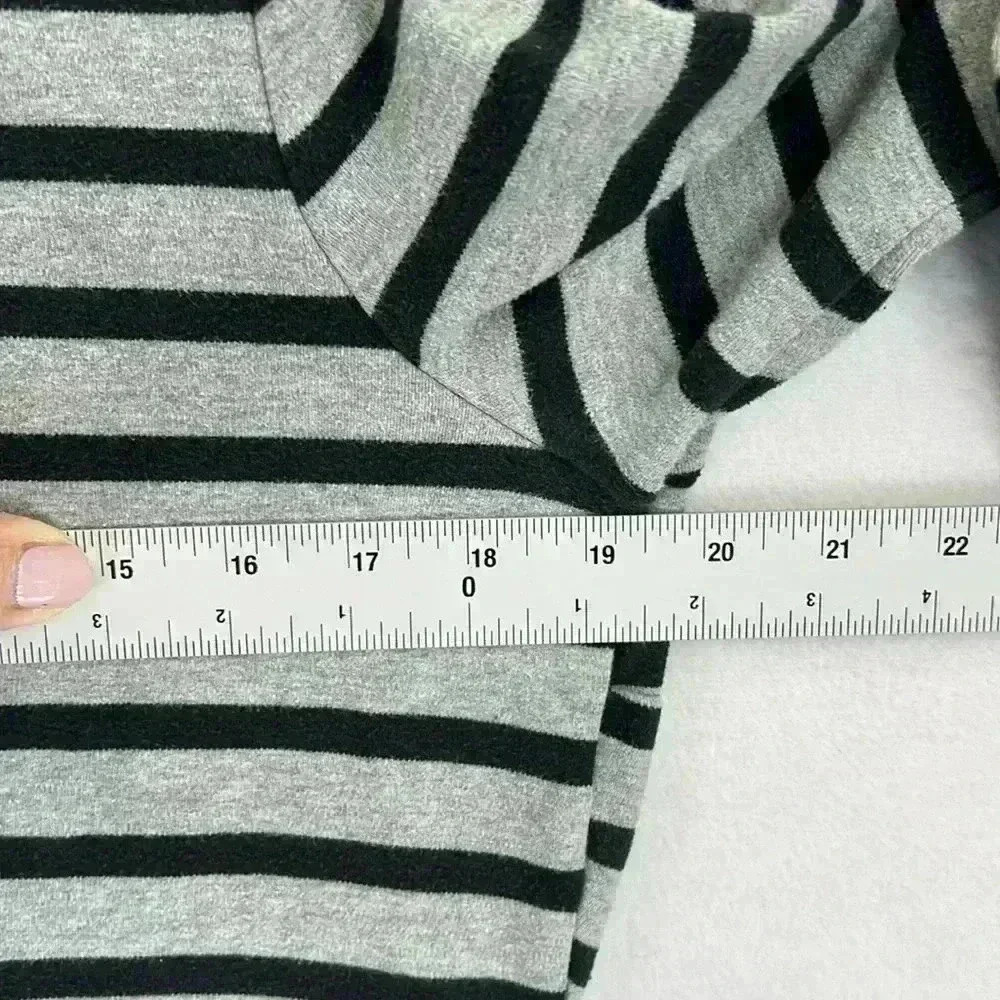Old Navy Women’s Dress Size XL Gray/Black Stripe Cotton/Spandex Knit 3/4 Sleeves - Picture 9 of 10